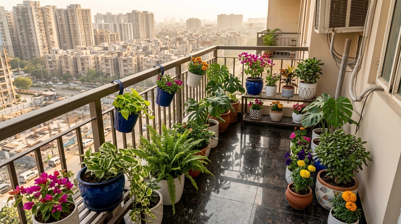 Lush green balcony and terrace transformation by QuickMali